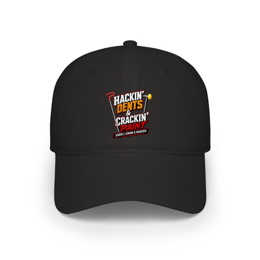 Baseball Cap — "Hackin' Dents & Crackin' Paint" Mechanic Hat